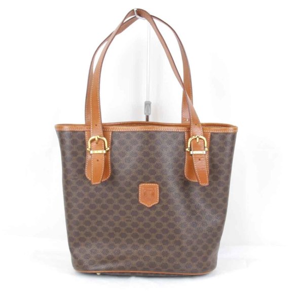 CELINE Macadam handbag leather brown - Picture 1 of 10